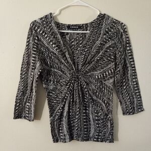 Chaus Black & White Blouse sz X Small Petite